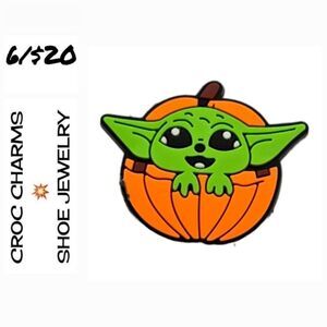 6/$20 Baby Yoda Pumpkin Star Wars 🌟 Croc Charms Rubber Shoe Jewelry Disney Fall